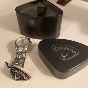 Callaway Golf Mens Watch CY2058 Silver w/ Day Date Windows